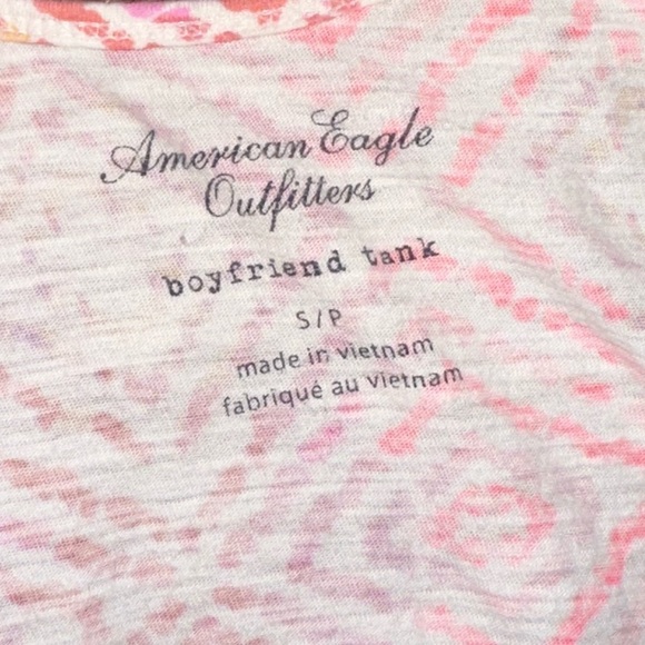 American Eagle Outfitters Pink and Orange Fitted Sleeveless Tank Top - Picture 3 of 3